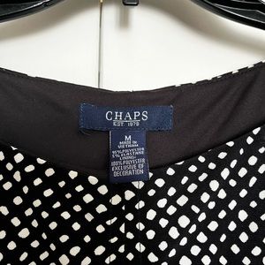 Black/White dot fitted dress with A-line skirt, Sz M